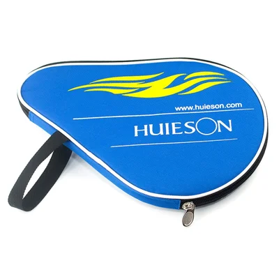 HUIESON HS-PT-H02 Gourd Shape Oxford Cloth+Sponge Cover Ping Pong Paddle Case for 1 Table Tennis Bat Racket - Blue / with Small Pouch