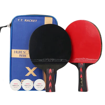 HUIESON 5-Star Table Tennis Bat Table Tennis Racket Player Set for Indoor Outdoor Games - Handshake Grip / Pen-holding Style