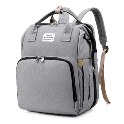 AOTU Baby Diaper Large Oxford Cloth Mommy Backpack Maternity Bag with Baby Sleeping Mat Bed Design - Grau