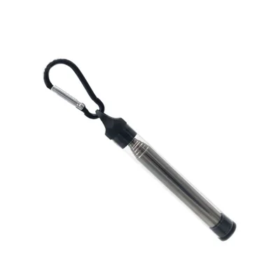 304 Stainless Steel Fire Blowing Tube Outdoor Camping Retractable Fire Blowing Stick - Black