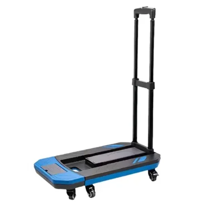 K6703 Telescopic Rod Six-wheel Folding Trolley Luggage Cargo Push Cart, Size L