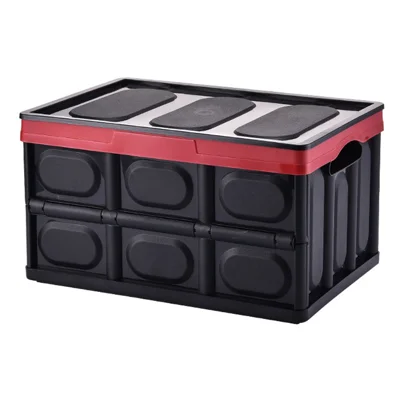 K6101-S 20L Camping PP Storage Case Folding Car Trunk Organizer Box - Black