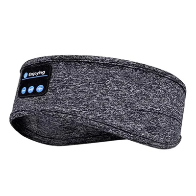 0094 Bluetooth-compatible Sports Headband Sleep Headphones Music Eye Mask - Dark Grey