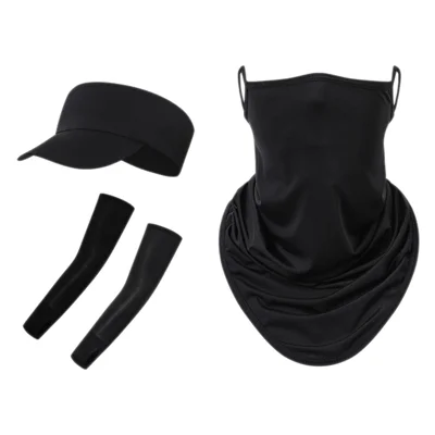 ZRCE PA04 Face Cover + Sleeves + Hat Summer Outdoor Cycling Fishing Anti-sun Accessories Kit - Black