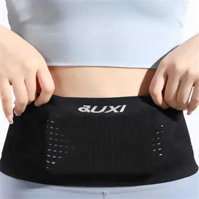 JUXI BB02 Elastic Running Belt Waist Bag Fanny Pack for Carrying Cell Phones - Black / S