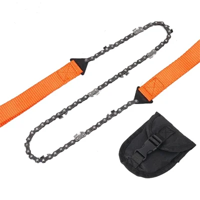 YH338825 Pocket Hand Chainsaw for Camping Outdoor Survival Wood Cutting - Orange
