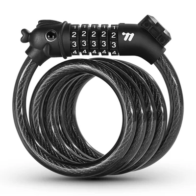 WEST BIKING 0705108B0000 Cartoon Fish Head 1.2m 5-Digit Combination Lock Anti-Theft Steel Cable Bike Lock