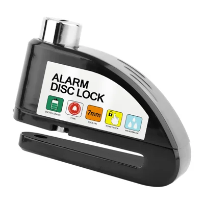BENGGUO Cerradura de Disco de Bicicleta con Alarma de 110 dB, Cerradura Antirrobo de Aleación de Aluminio de Alta Resistencia con 2 Llaves - Negro