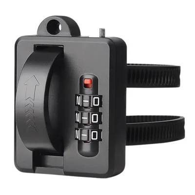 Helmkombinationsschloss Universal PVC Tragbares Diebstahlsicherungsschloss für Elektromotorrad Roller - Schwarz