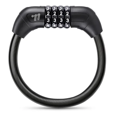 WEST BIKING YP0705134 4-Digit Combination Thicken Bike Cable Lock for Mountain Road Bike - Black