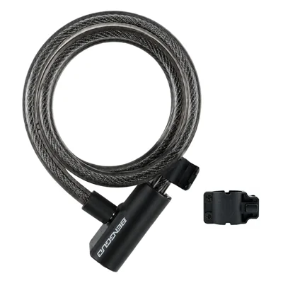 BENGGUO BG-6237 115cm Bloqueo de Cable de Acero Bloqueo Antirrobo sin Llave con Soporte de Montaje para Bicicletas - Negro Transparente