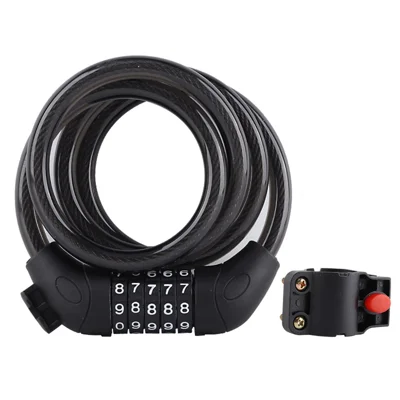 LG7101 Cable de acero para bicicleta de 125 cm Candado con código numérico de 5 dígitos MTB Bicicleta Scooter Anti-robo