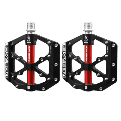 RIDERACE RN1527 Mountain Bike Pedals Aluminum Alloy Non-Slip 3-Bearing Pedals - Black