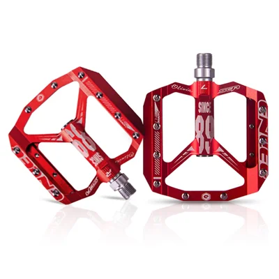 Enlee Practice Wide Aluminum Alloy Bicycle Pedals Antiplip du Gate Ficycle Pedals Для BMX MTB Bicycle - Красный