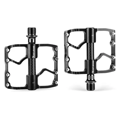 WEST BIKING YP0802098 1 Pair Bicycle Anti-slip Pedals Aluminum Alloy + Carbon Fiber MTB Road Bike Pedals - Black