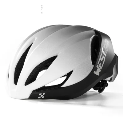 WEST BIKING YP1601262 Cycling Helmet Aerodynamic Racing Cap Lightweight Integrated Molding Safety Helmet for Road Bike - Black White Gradient