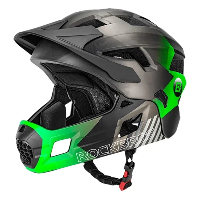 Casque de vélo pour enfants ROCKBROS TS-61 avec absorption des chocs, respirant, protection de la tête pour la conduite de voitures d'équilibre - Noir/Vert S