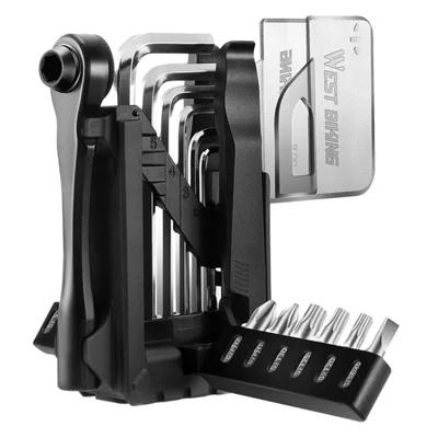 WEST BIKING YP0719453 Portable Bicycle Ratchet Wrench Set Multifunctional Bike Repair Tool Kit