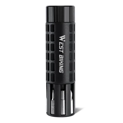 WEST BIKING YP0719484 Portable Bike Repair Tool Kit Mini Ratchet Wrench Set Vacuum Tire Patch Kit for Bicycle  /  E-Bike  /  Motorcycle - Black