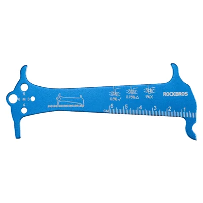 ROCKBROS 430070002 3 in 1 Bicycle Chain Wear Checker Aluminum Alloy Chain Measurement Tool for Bicycle Maintenance - Blue