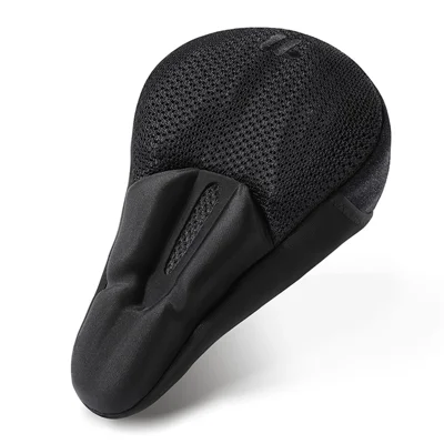 WEST BIKING YP0801225 3D Air Cushion Silicone Bicycle Saddle Cover Shock-Absorption Bicycle Seat Cover - Black