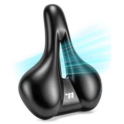 WEST BIKING YP0801268 Bike Saddle 4cm Memory Foam Cushioned Seat Shockproof for Road Mountain Bike - Black