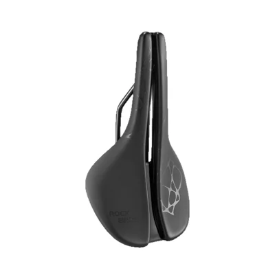 ROCKBROS TTZ805 Bicycle Saddle Hollow Shock Absorbing PVC Leather Bike Seat for Mountain Road Folding Bike - Black
