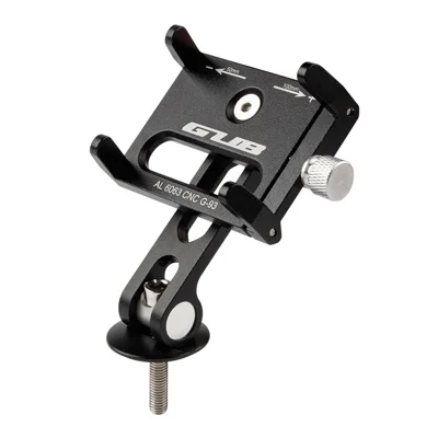 GUB G-93 Aluminium-Legierung Lenker Handyhalter Vier-Klauen-Clip Fahrrad Handyhalterung mit 270-Grad-Drehung Fahrrad-Zubehör (Schraubmontage)