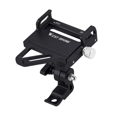 WEST BIKING YP0715103 Support Téléphone Vélo 55-100 mm Rotation 360 Degrés Fixation Rapide pour Vélos Pliants - Noir