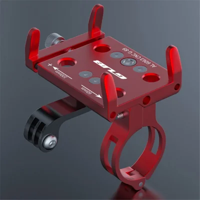 GUB G-89 Bicycle E-Bike Phone Holder Aluminum Alloy Bike Handlebar Phone Bracket - Red