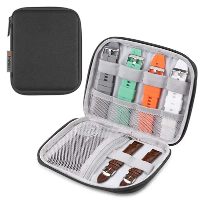HAWEEL HWL2124 Portable Watch Strap Organizer Watch Band Storage Bag Travel Pouch - Black
