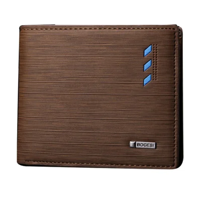 Bogesi 724 Portafoglio in Pelle Maschile Ultra Strong Stitch Slim Bolfold Card Borse Bot - Caffè / Capovolgimento Orizzontale