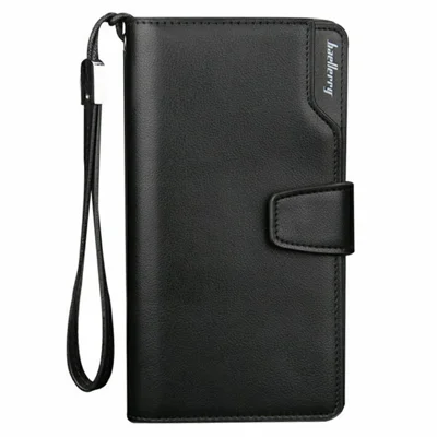 BAELLERRY 171B Sac d'embrayage pour homme en cuir PU Portefeuille Poignet Porte-cartes Porte-monnaie de voiture Porte-clés Organisateur de téléphone - Noir
