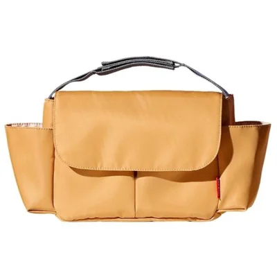 INSULAR Waterproof Nylon Stroller Hanging Bag Baby Essentials Diaper Milk Bottle Storage Bag - Brown