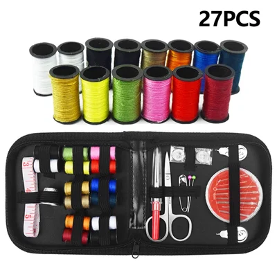 27Pcs Household Sewing Kit DIY Embroidery Handwork Tool Needle Thread Scissor Set