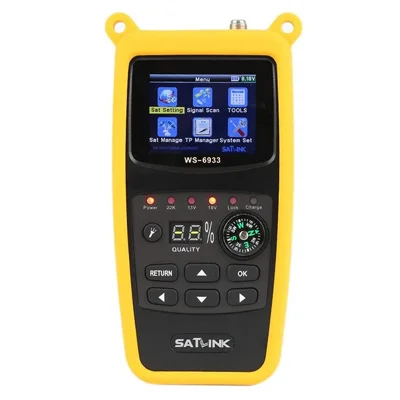 SATLINK WS-6933 DVB-S2 Signal Detector Handheld Satellite Finder Meter with Flashlight Compass - EU Plug