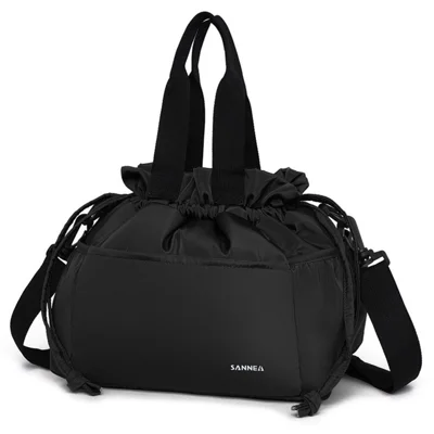 SANNE 23152 11L Nylon Lunch Bag Insulated Tote for Work Travel Lightweight Portable Multi-Layer Storage Bag - Black