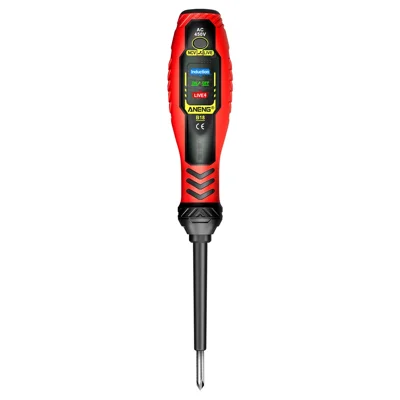 ANENG B18 High Torque Voltage Tester Pen Live / Neutral Wire Detection Continuity Test NCV Light Indication - Red / Phillips Head