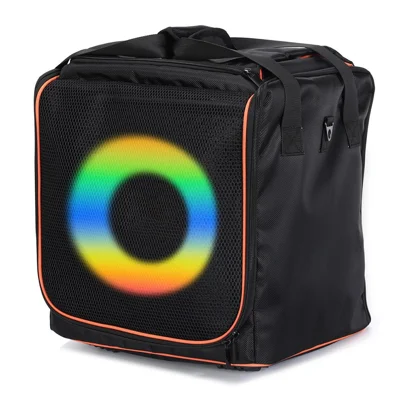 For JBL PartyBox Encore 2 Speaker Protective Case Foldable Storage Bag with Shoulder Strap - Black