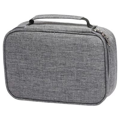 Colored Pencils Stationery Case 72 Slots Drawing Art Supplies Organizer Storage Bag with Handle - Grey