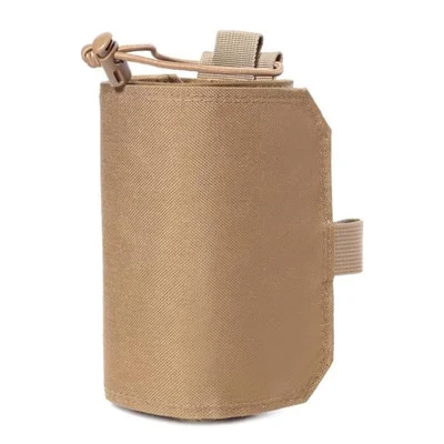 Adjustable Nylon MOLLE Waist Water Bottle Holder for Running Cycling Outdoor Kettle Carrier - Khaki