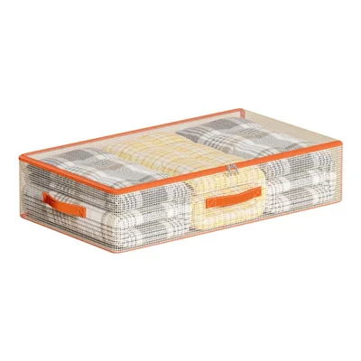 80 x 47 x 15cm Under Bed Storage Bag PVC Clear Organizer for Clothes Bedding Toys Dust-Proof