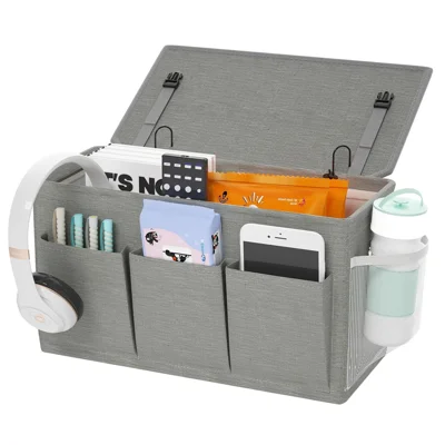 Bedside Caddy with 6 Pockets Oxford Fabric Bed Organizer Hanging Pouch for Cellphone Magazine Remotes Holder