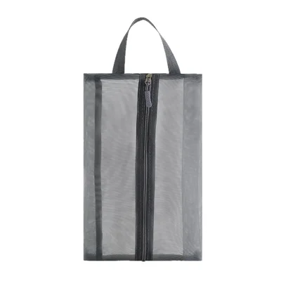 Sac de rangement pour chaussures de voyage 21 x 33 cm, portable, organisateur de chaussures de sport, anti-poussière et anti-moisissure, pochette à chaussures - Gris