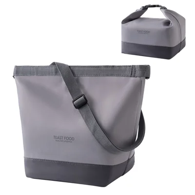 Bolsa Térmica de Almoço com Alça de Ombro Transversal para Viagem / Outdoor / Piquenique - Cinza