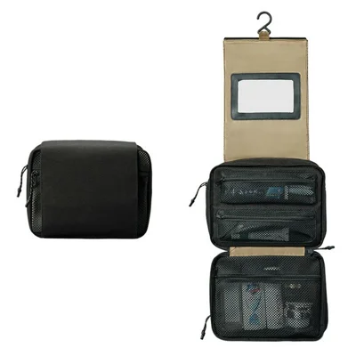 Large Capacity Foldable Toiletry Bag Waterproof Hanging Travel Cosmetic Organizer with Mirror