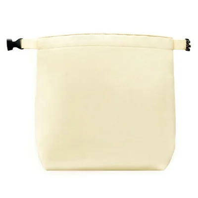 Portable Insulated Lunch Bag for Students  /  Office Workers Waterproof Folding Roll Bento Bag - Light Yellow