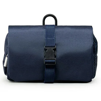 Waterproof Oxford Fabric Travel Toiletry Bag with Detachable Inner Pouch Adjustable Buckle Hanging Cosmetic Organizer - Navy Blue