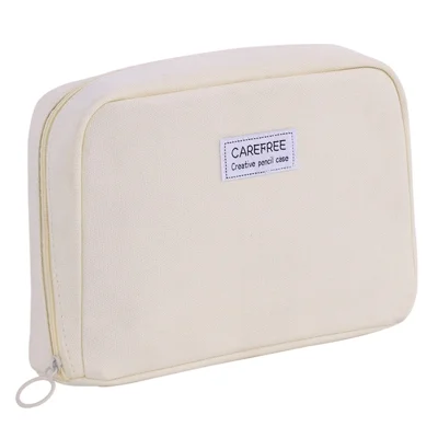 3003 Canvas Household Medicine Storage Bag Large Capacity Medical Organizer Portable Pills Bag with Multiple Compartments - Beige