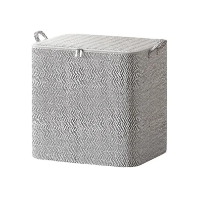 Bolsa de almacenamiento de 150 L de gran capacidad, plegable, organizador de ropa y edredón, bolsa de mudanza con asas reforzadas y cremalleras dobles (56×45×56 cm)